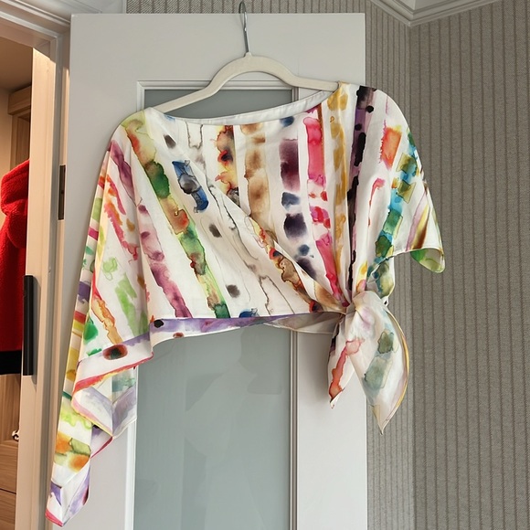 Rosie Assoulin tie-dye crop top size 0 - Picture 2 of 5